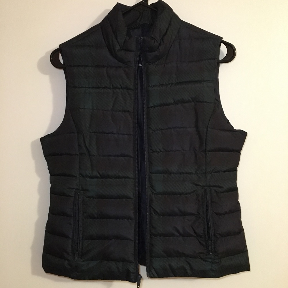 Navy plaid vest